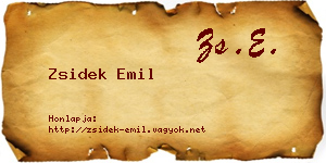 Zsidek Emil névjegykártya