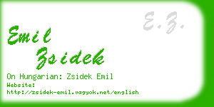 emil zsidek business card